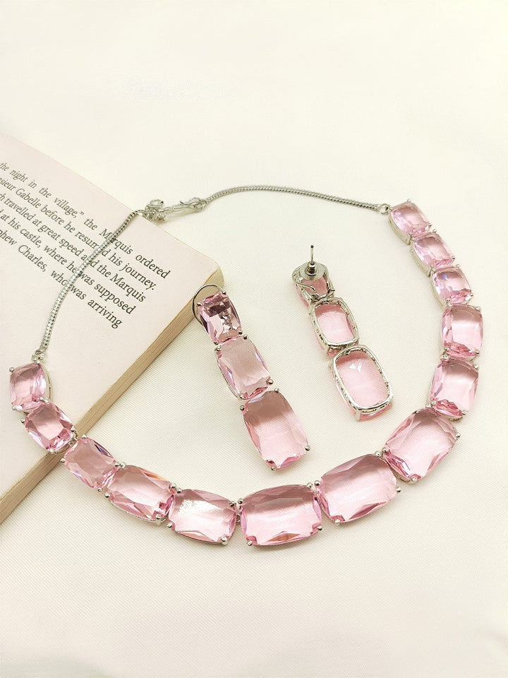 Heema Pink Swarovski Stone Necklace Set