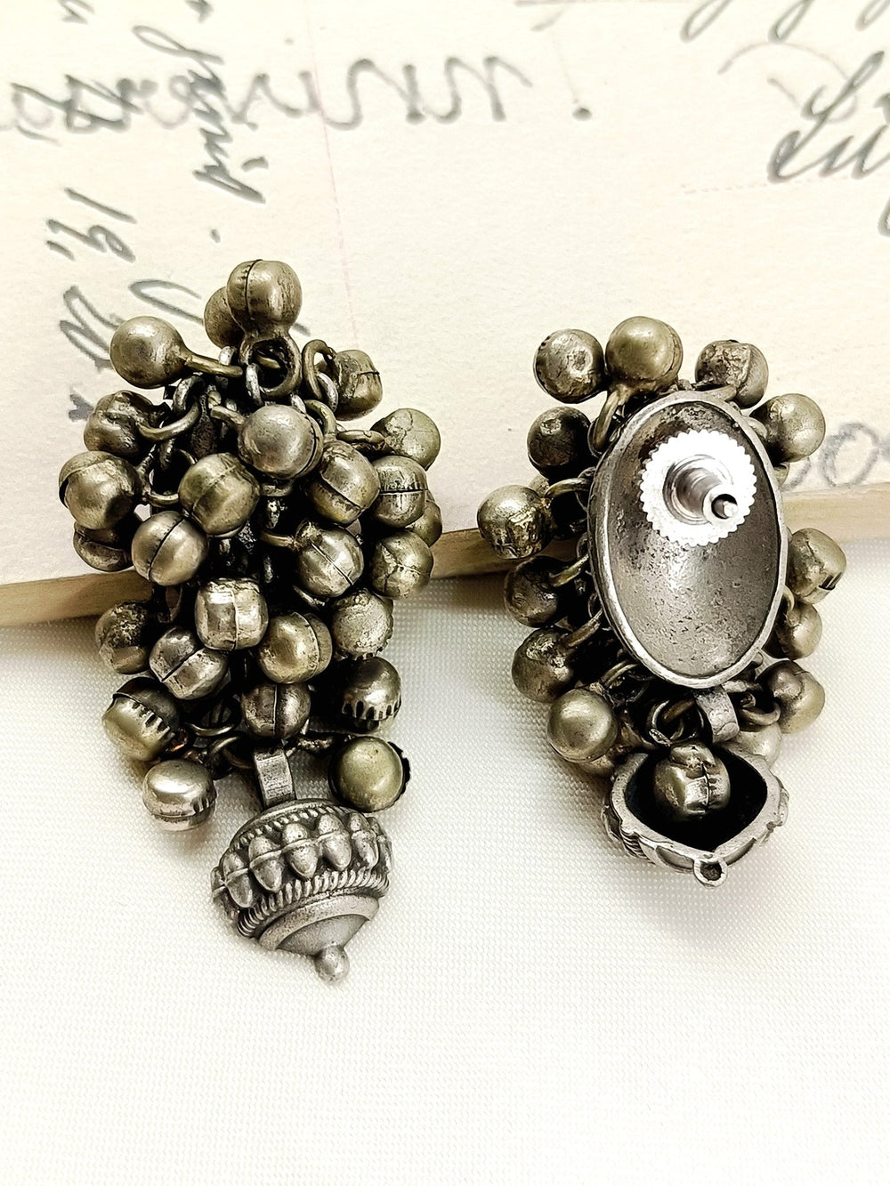 Maddie Plain Oxidized Tops - Silver Plating Earring