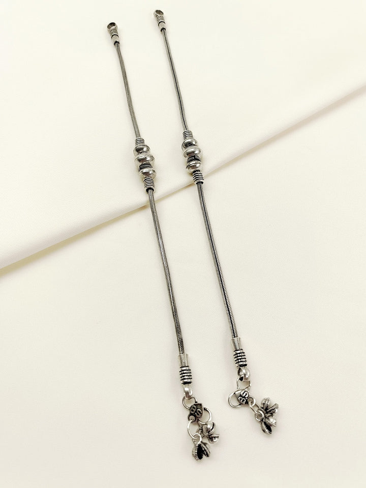 Chetna Plain Oxidized Anklets