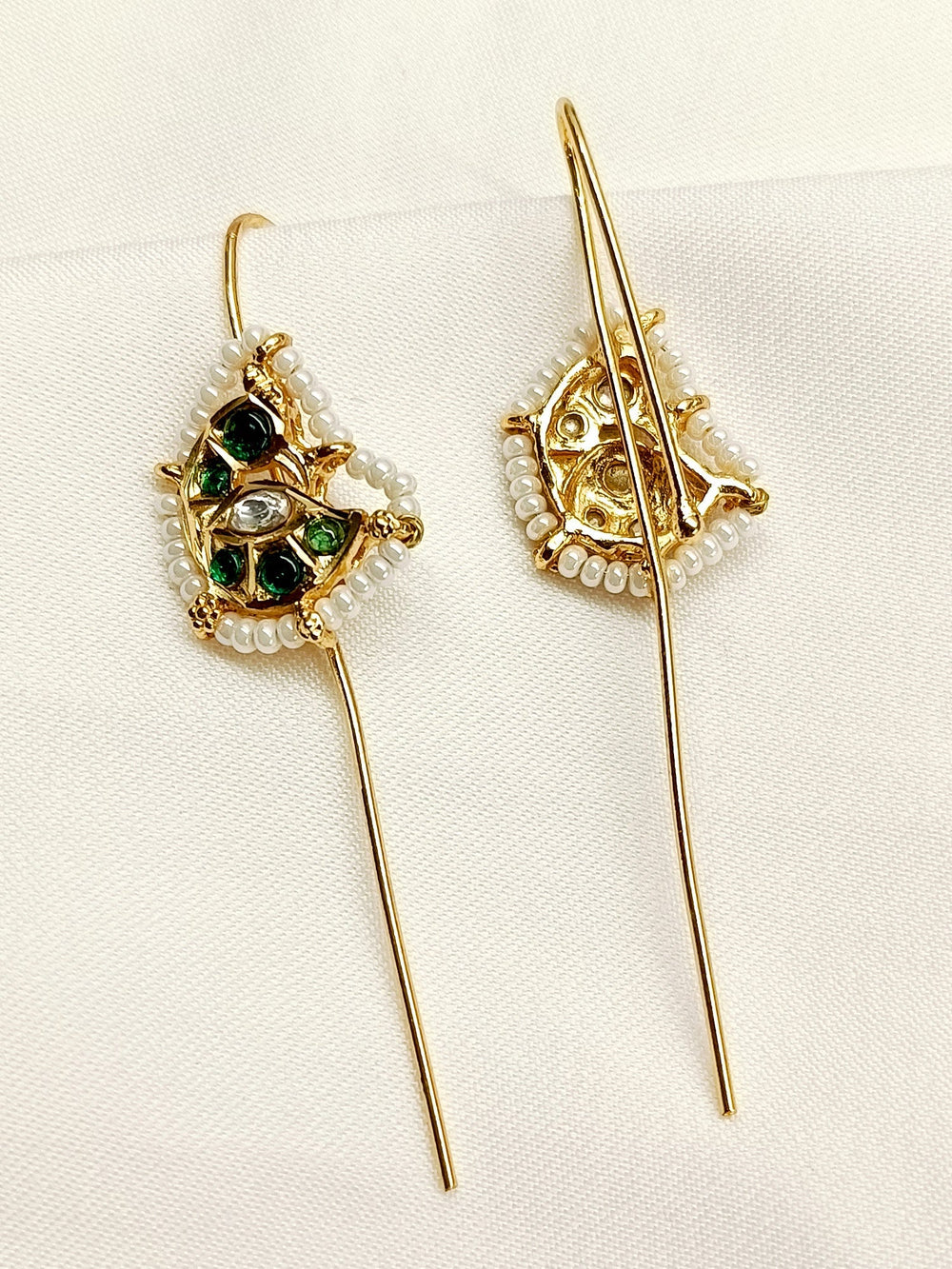 Taaz Green Gold Plated Kundan Ear Cuff [ Price is for Pair ]