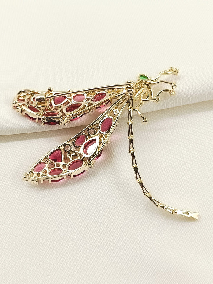 Onisa Ruby Dragonfly Brooch