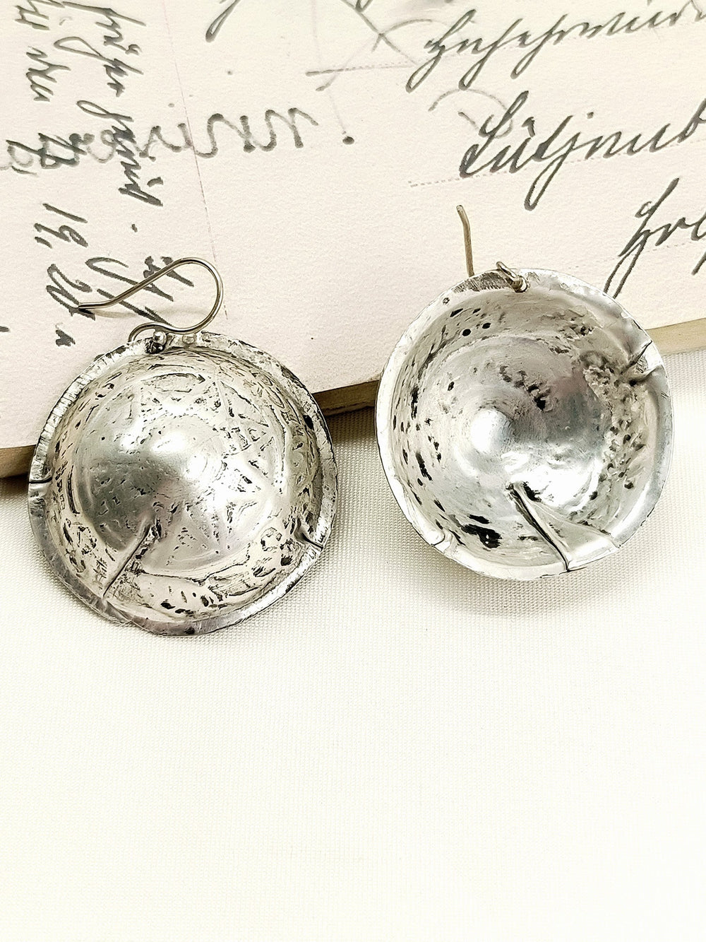 Nitin Silver Tribal Men's Earring - 5.5 cm Oxidized Dangler