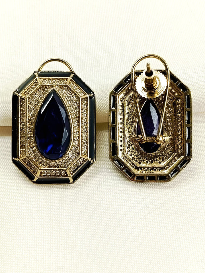 Trinity Blue Victorian Tops - Earrings 3 cm Antique Gold