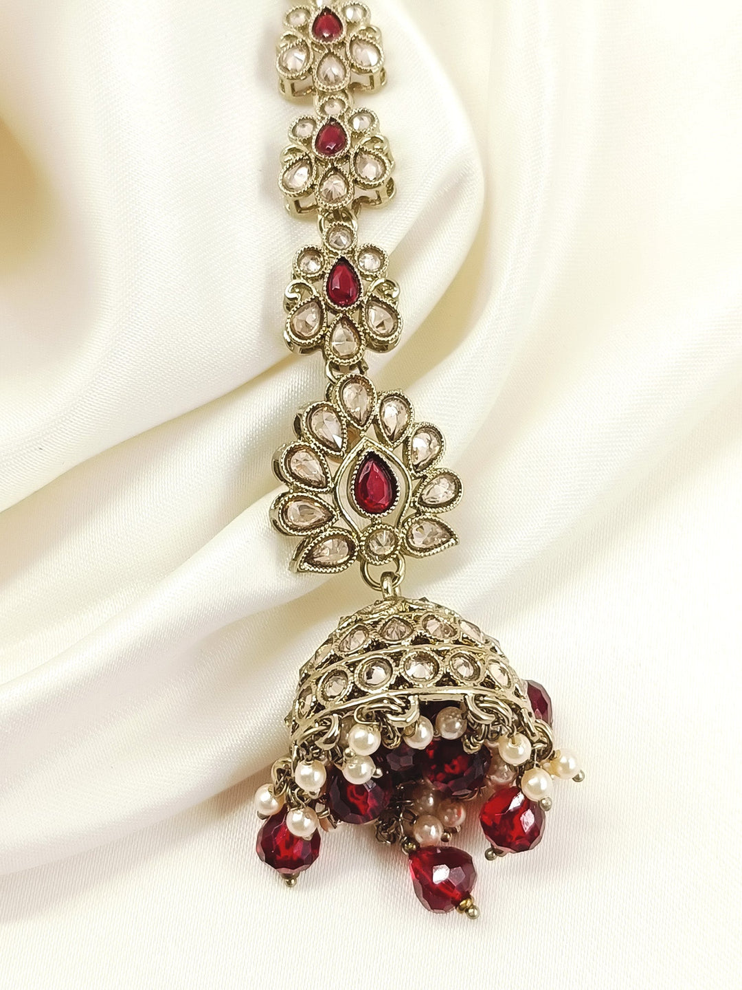Paaro Ruby Polki Jhumki With Sheeshpatti