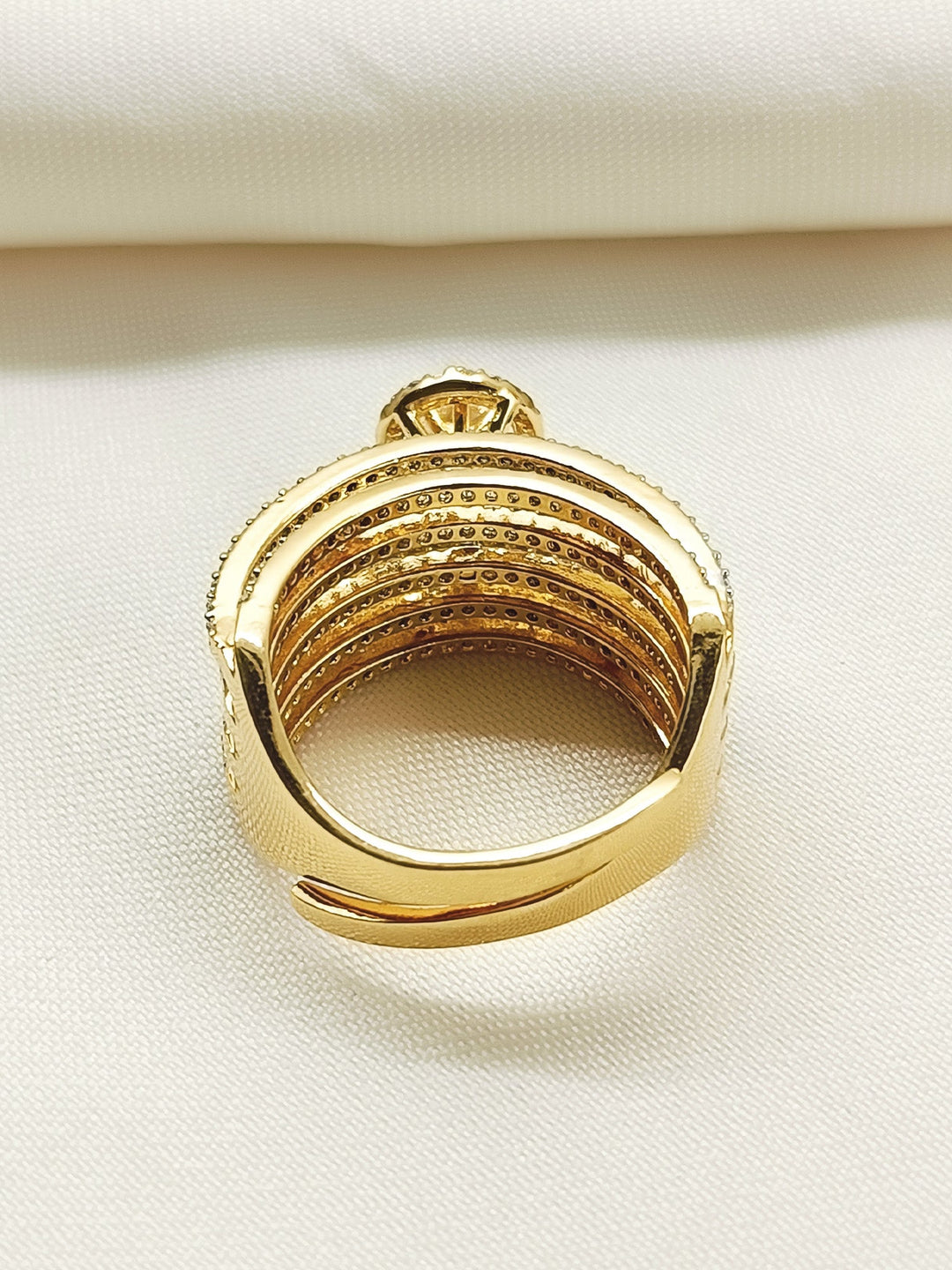 Wafa White American Diamond Finger Ring