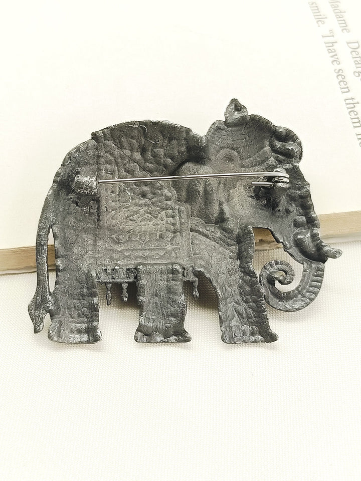 Shlok Grey Elephant Men's Brooch