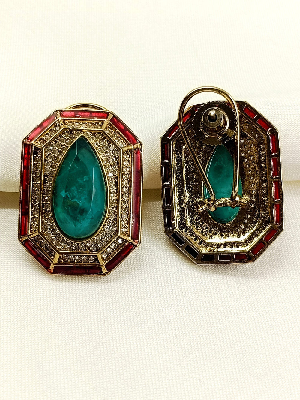 Anjita R&G Victorian Tops - Earrings Antique Gold Plating 3