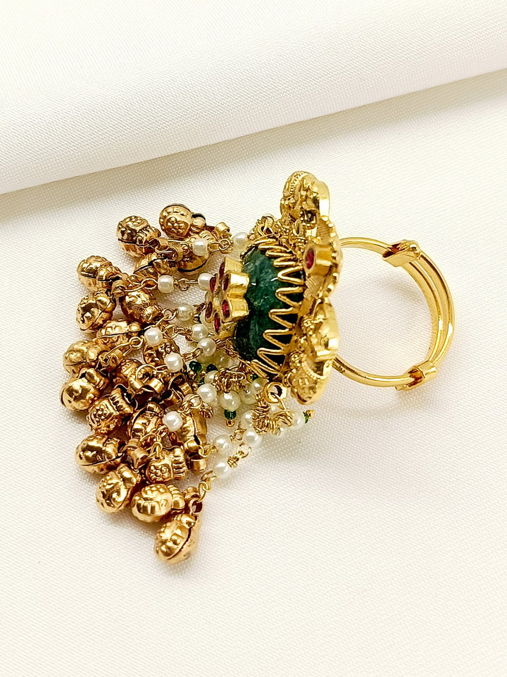 Asmee R & G Kundan Finger Ring