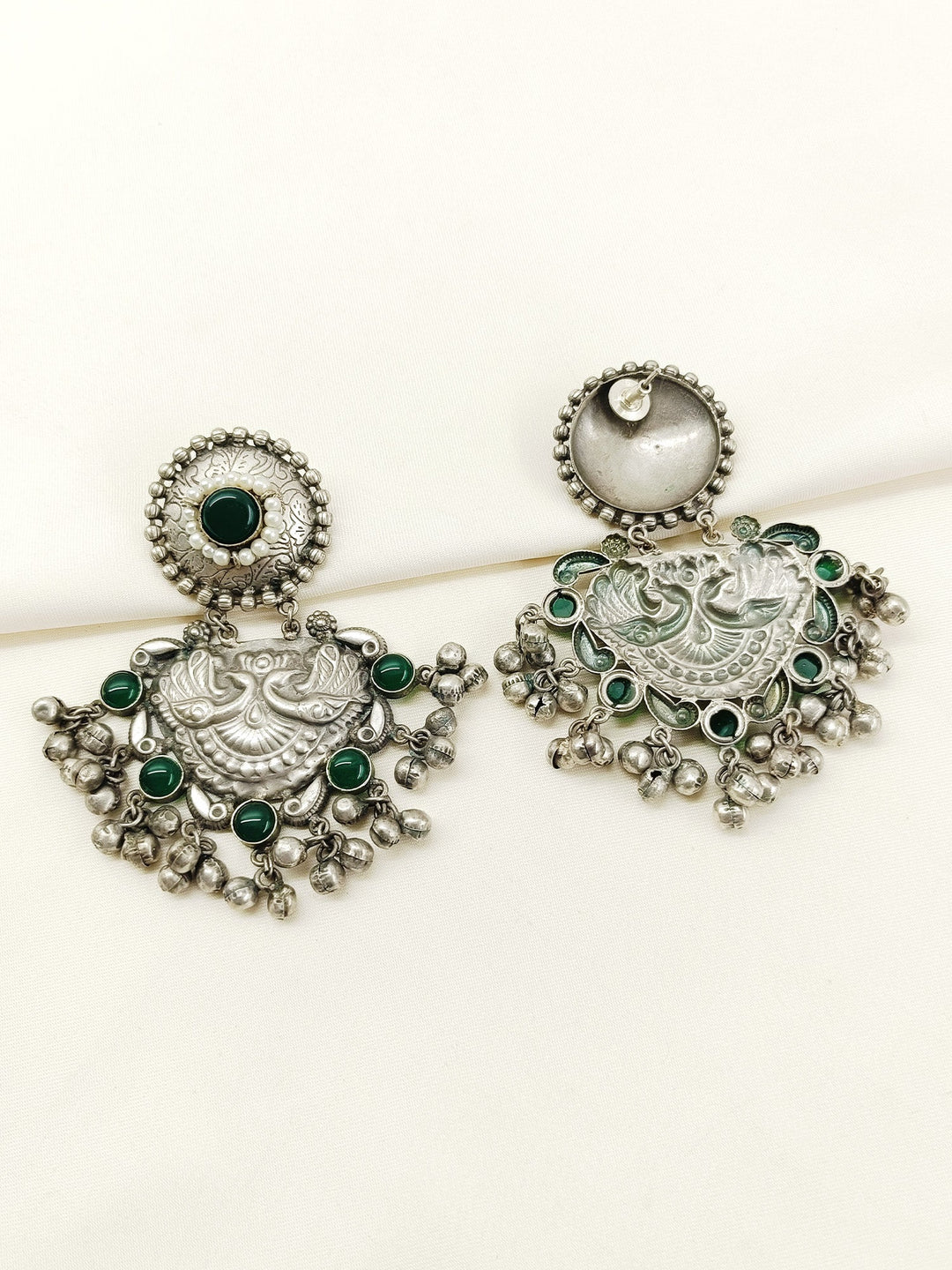 Nitisha Green Oxidized Earring