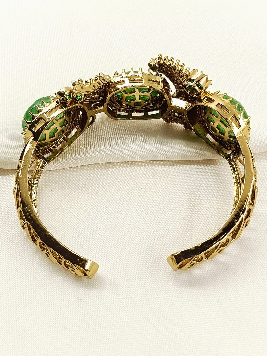 Indu Green Victorian Bracelet - Antique Gold Plating