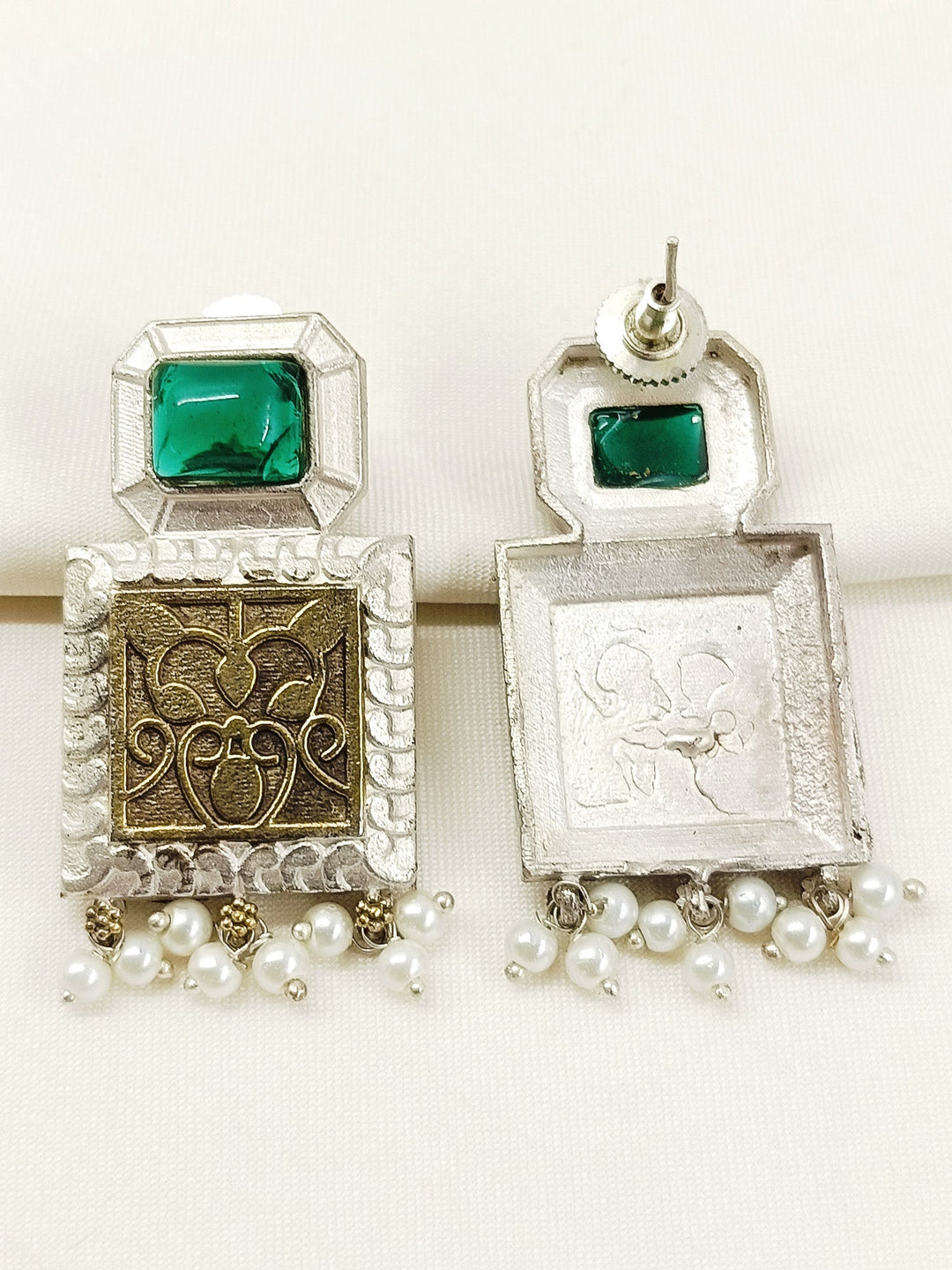 Rupal Green Oxidized Earring