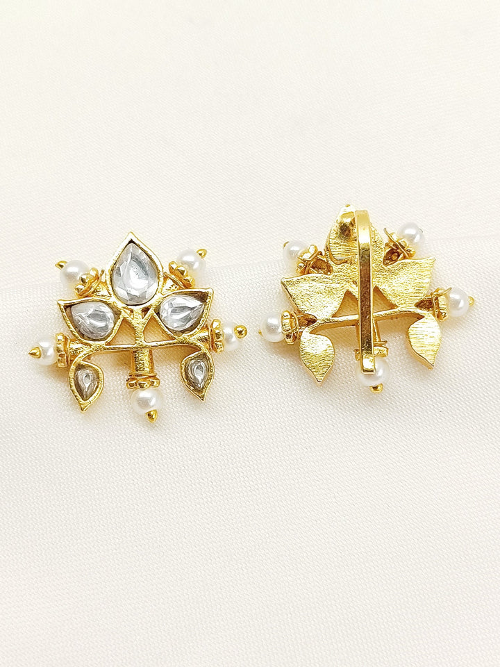 Devastuti White Gold Plated Kundan Ear Cuff  [ Price is for Pair ]