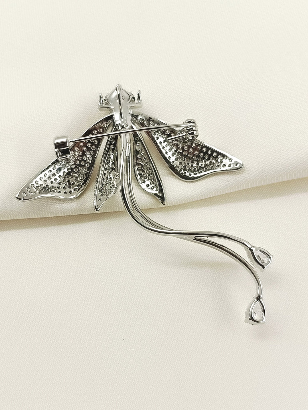 Yashvi White Dragonfly Brooch