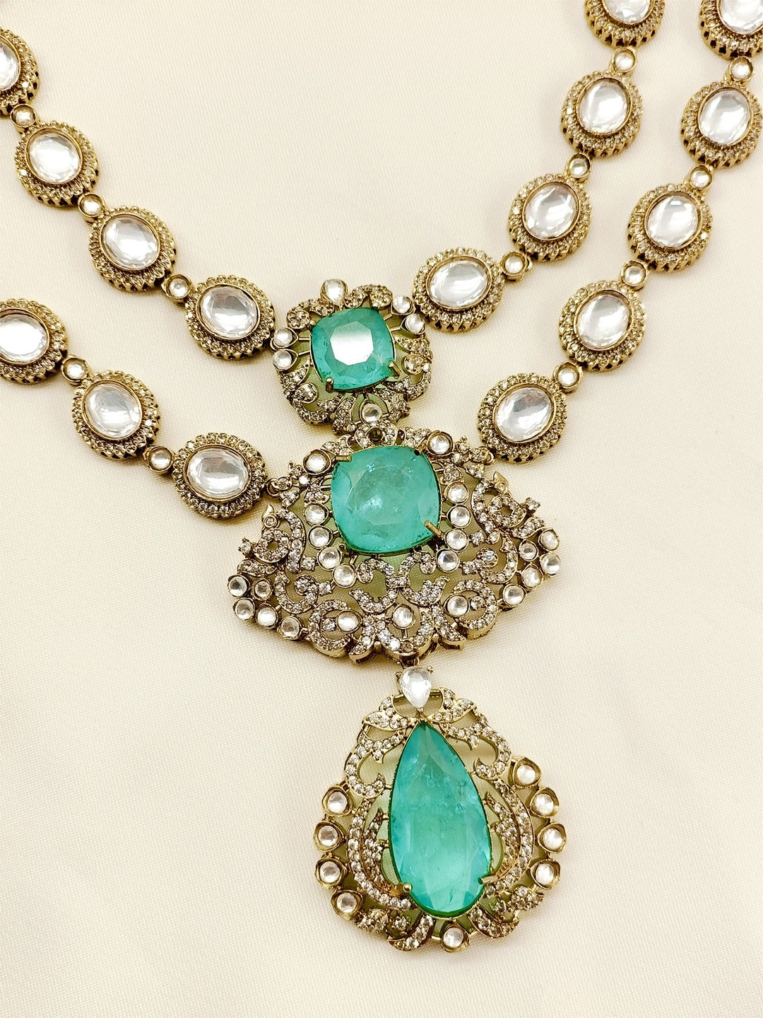Mahir Mint Green Groom Victorian Neckpiece
