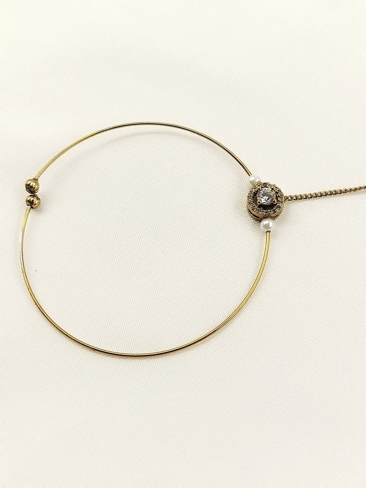 Elsa White Antique Nath with Chain