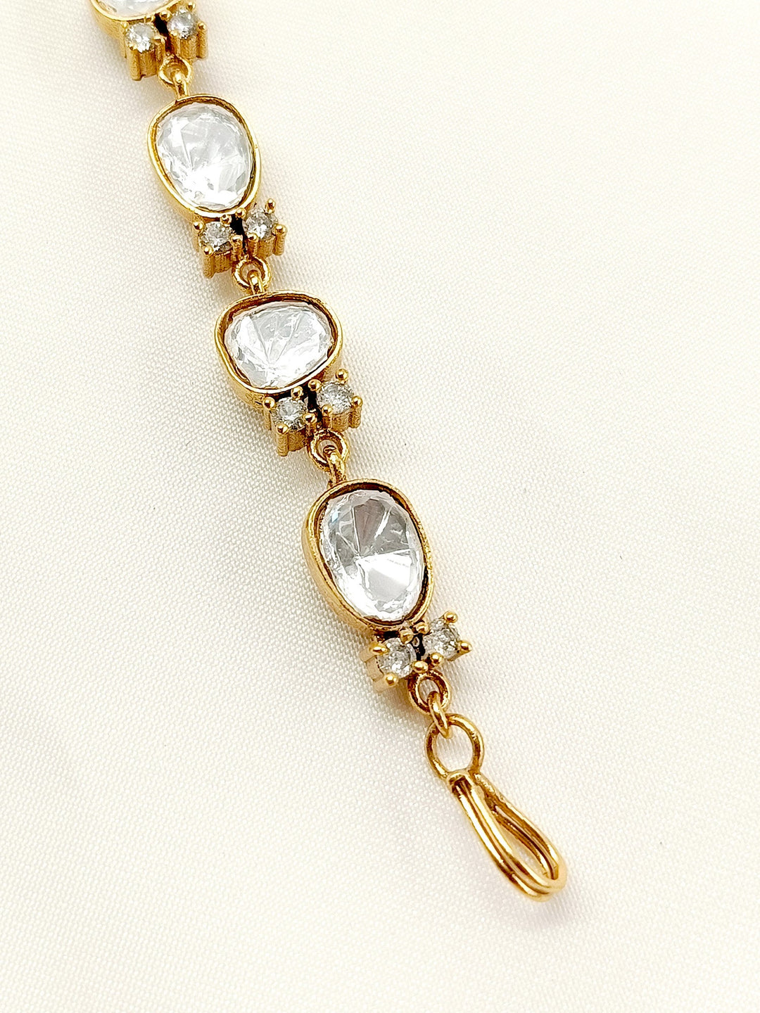Tahera White Kundan Bracelet