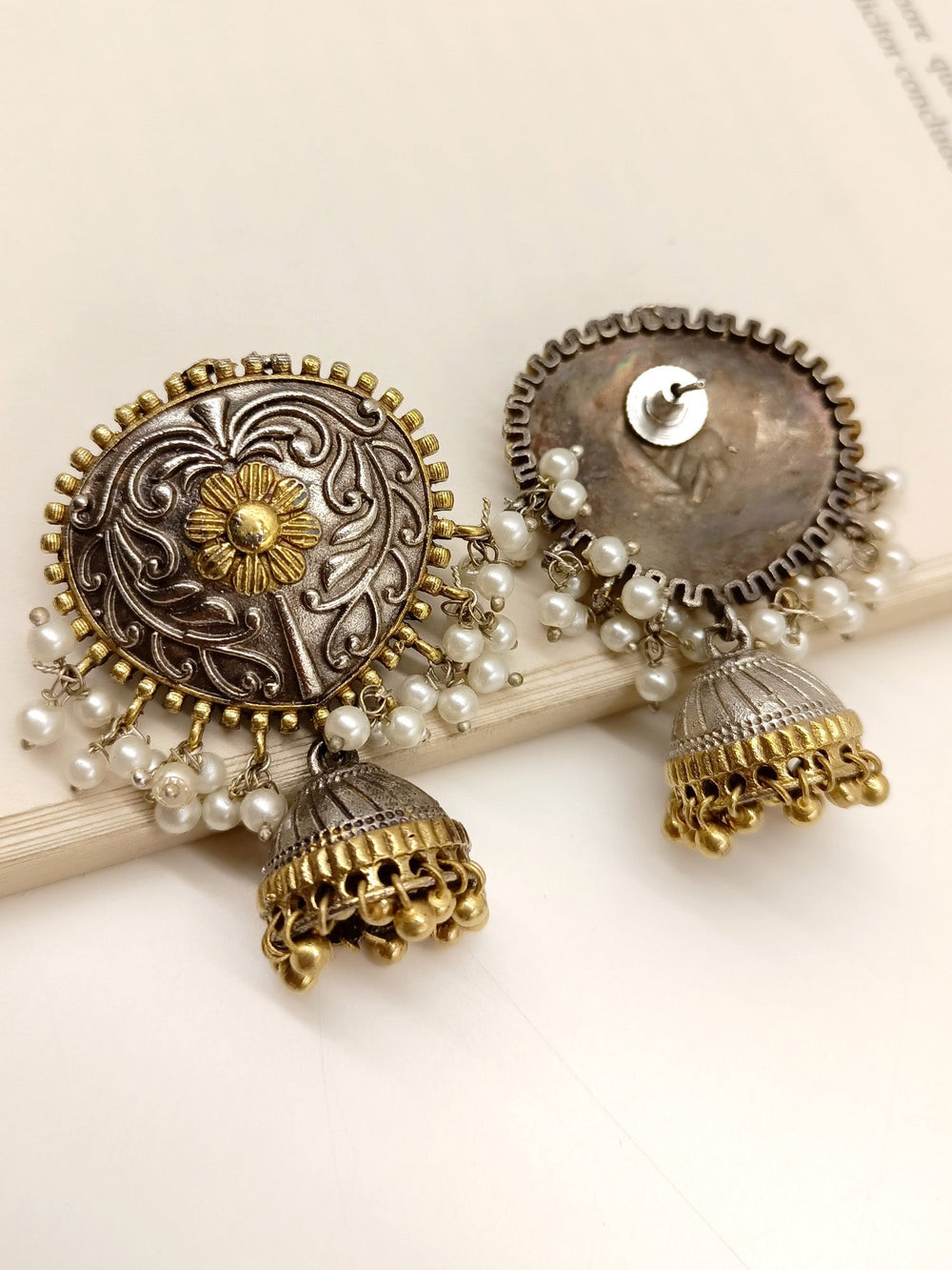 Rogan White Oxidized Jhumki