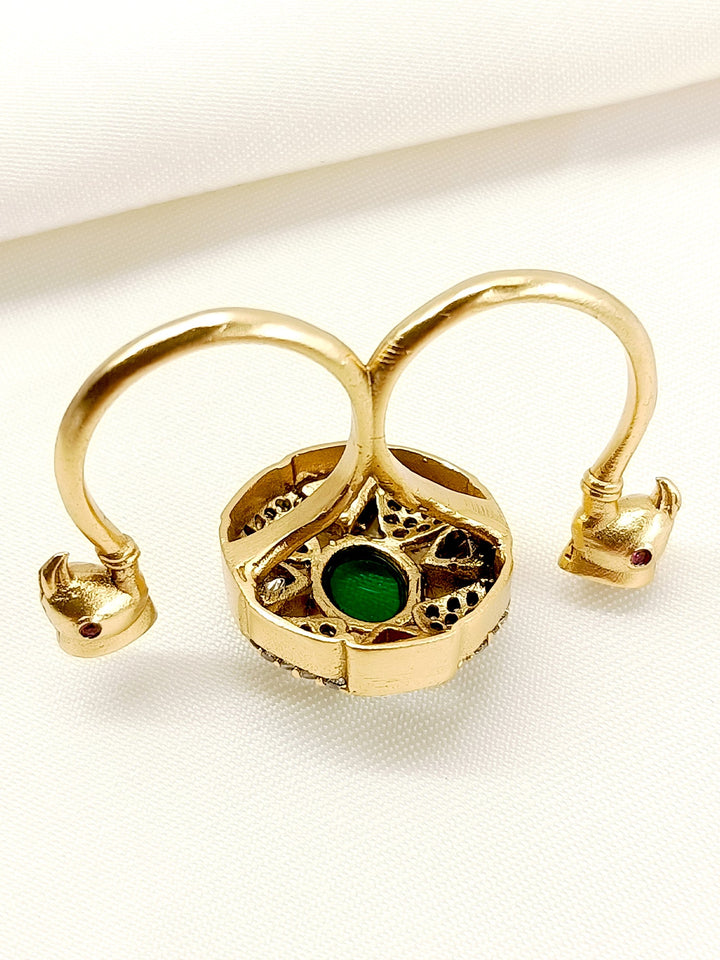 Aniya Green American Diamond Finger Ring