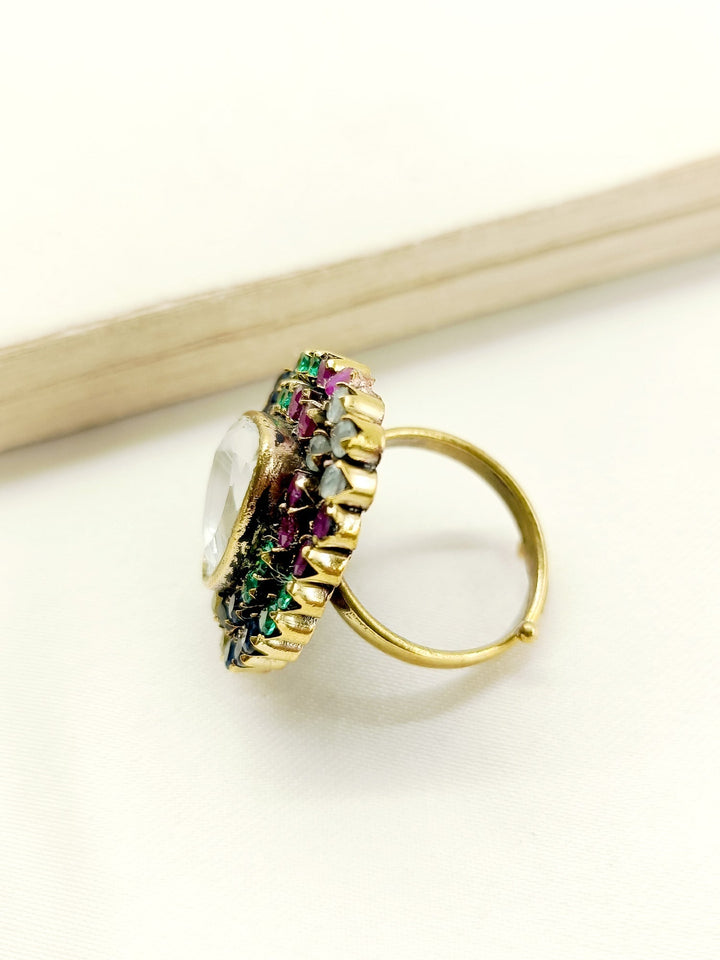 Debasmi Multi Colour Victorian Finger Ring