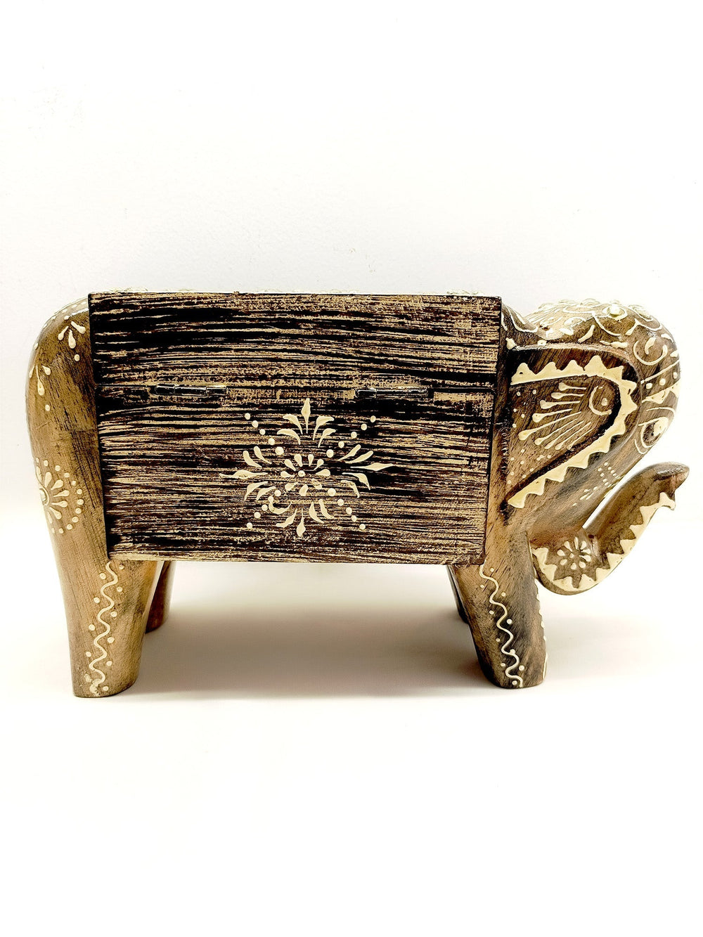 Kalamkari Elephant Jewellery Box In Wood