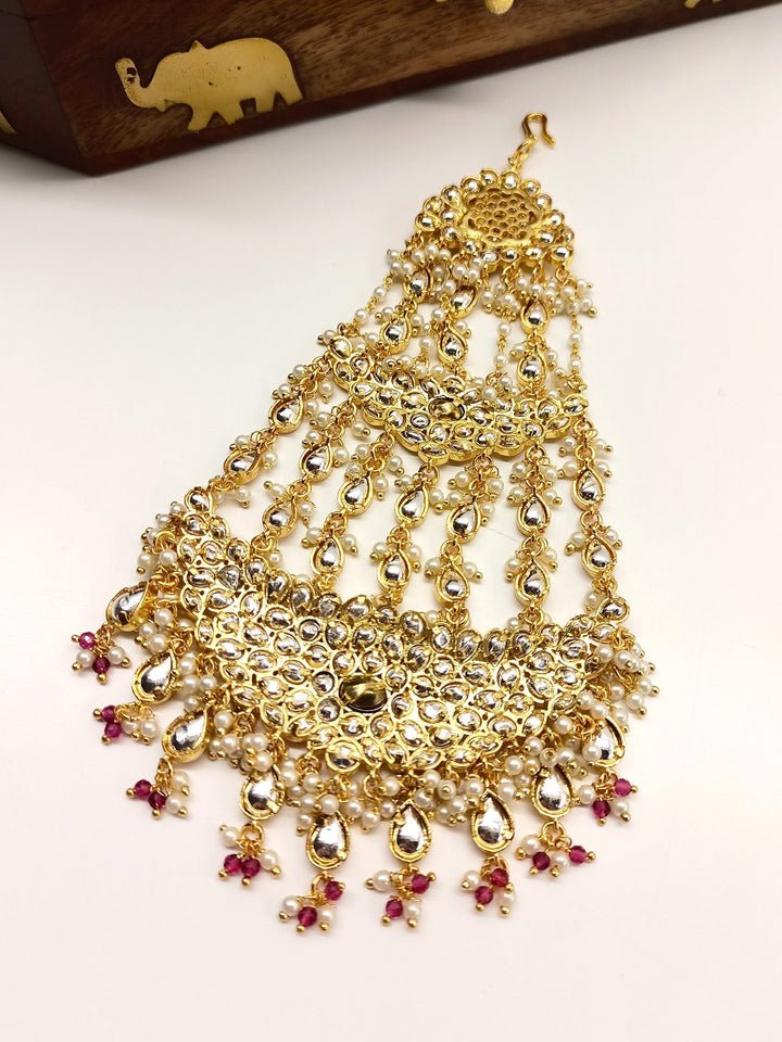 Alwar Maroon Kundan Passa