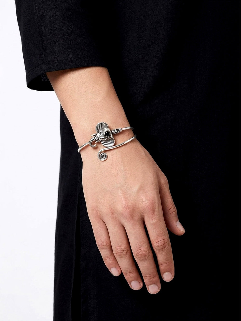 Udarsh Black Elephant Men's Bracelet