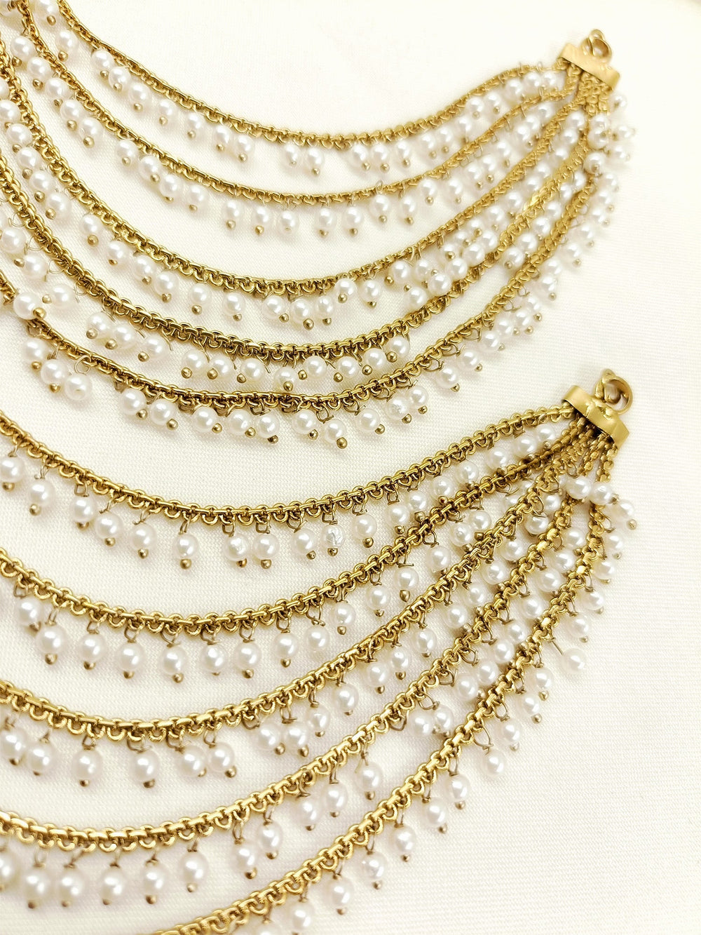 Aaina Antique Gold Traditional Ear Chain - Jewelry