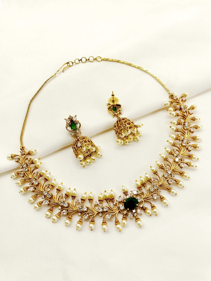 Nimara Green Polki Choker Set