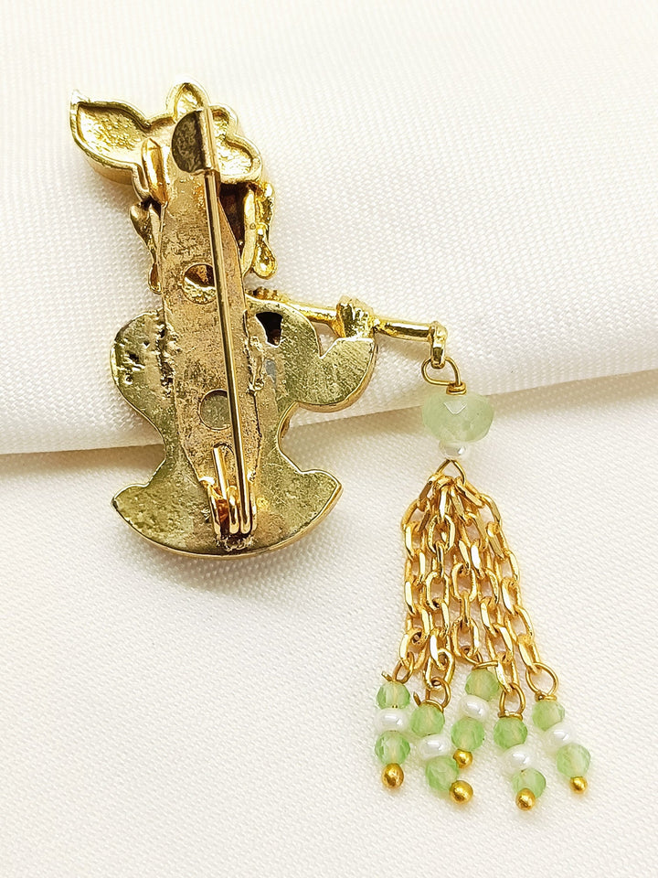 Kalpit White Krishna Ji Brooch