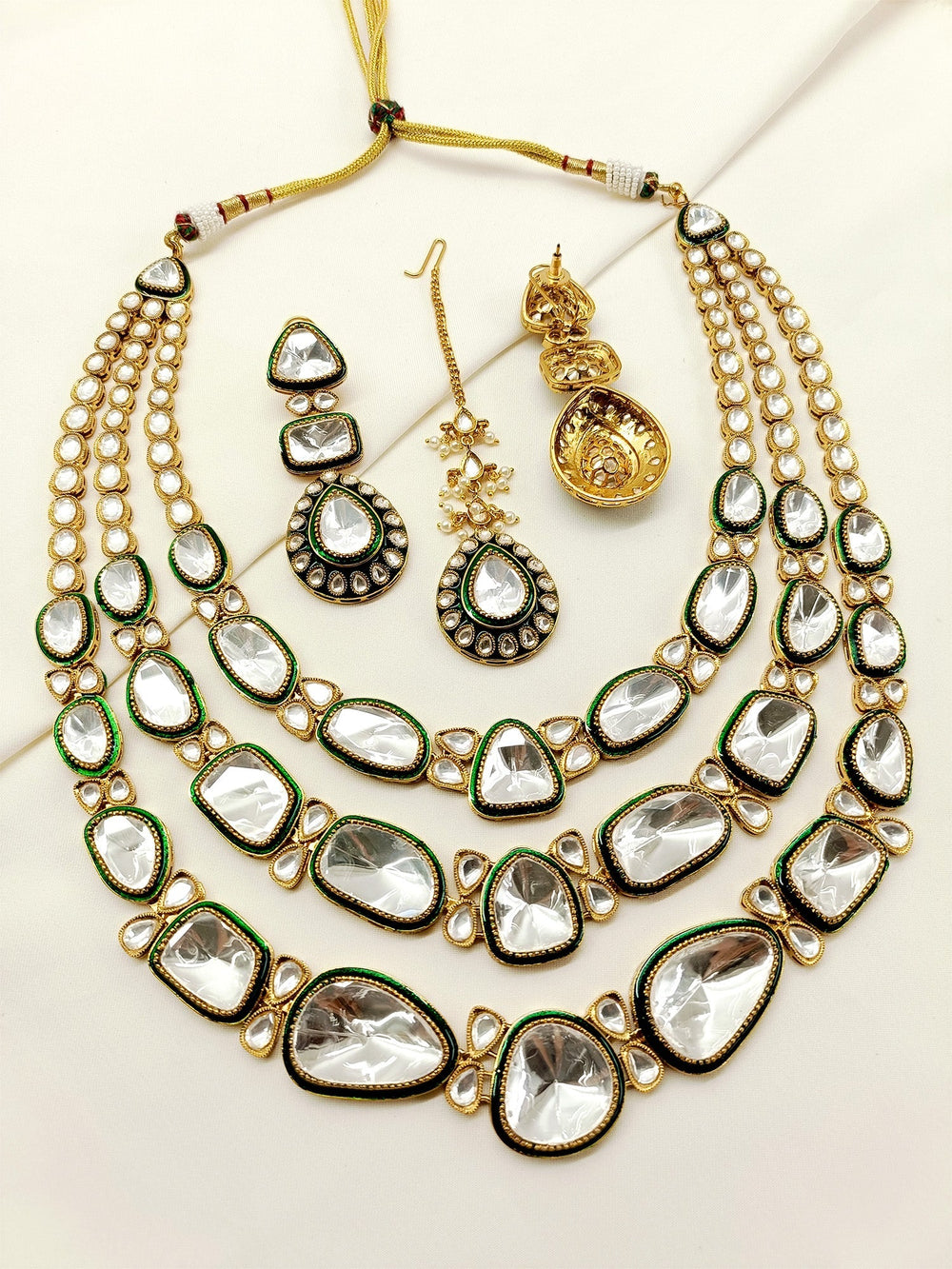 Sofia Green Kundan Necklace Set