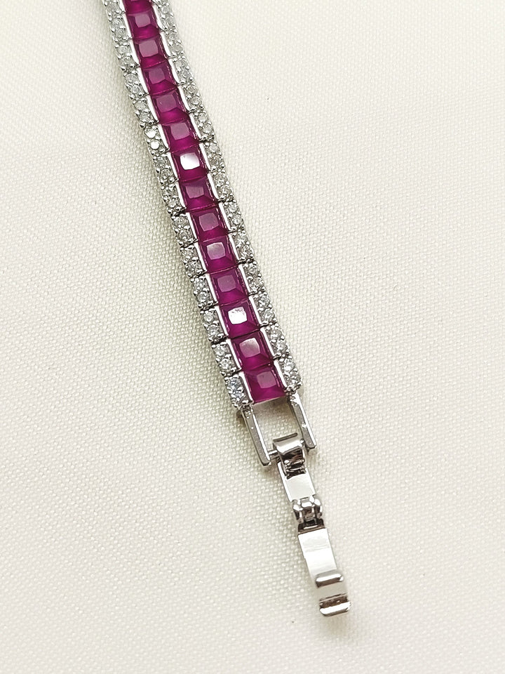 Abyasa Ruby American Diamond Bracelet