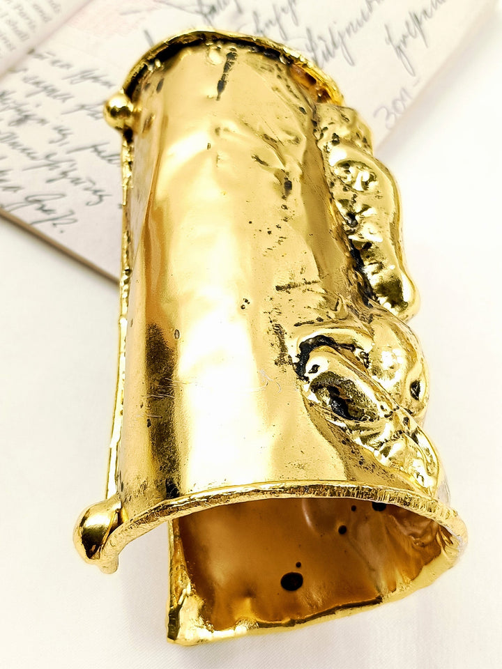 Aamaal Golden Tribal Lord Ganesha Cuff Men&