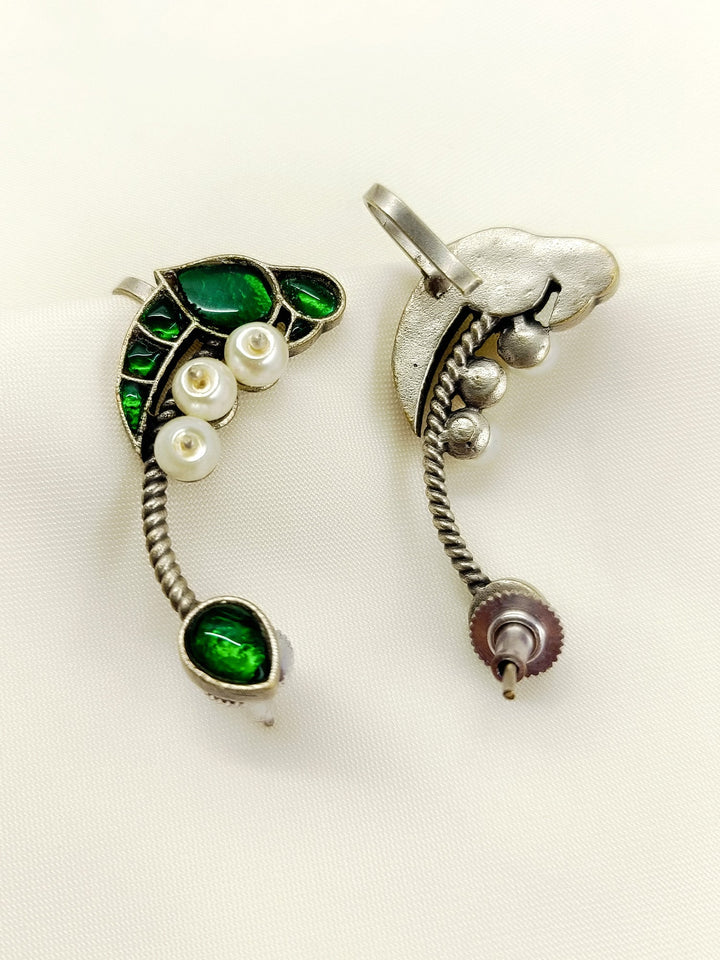 Anayda Green Oxidized Earrings