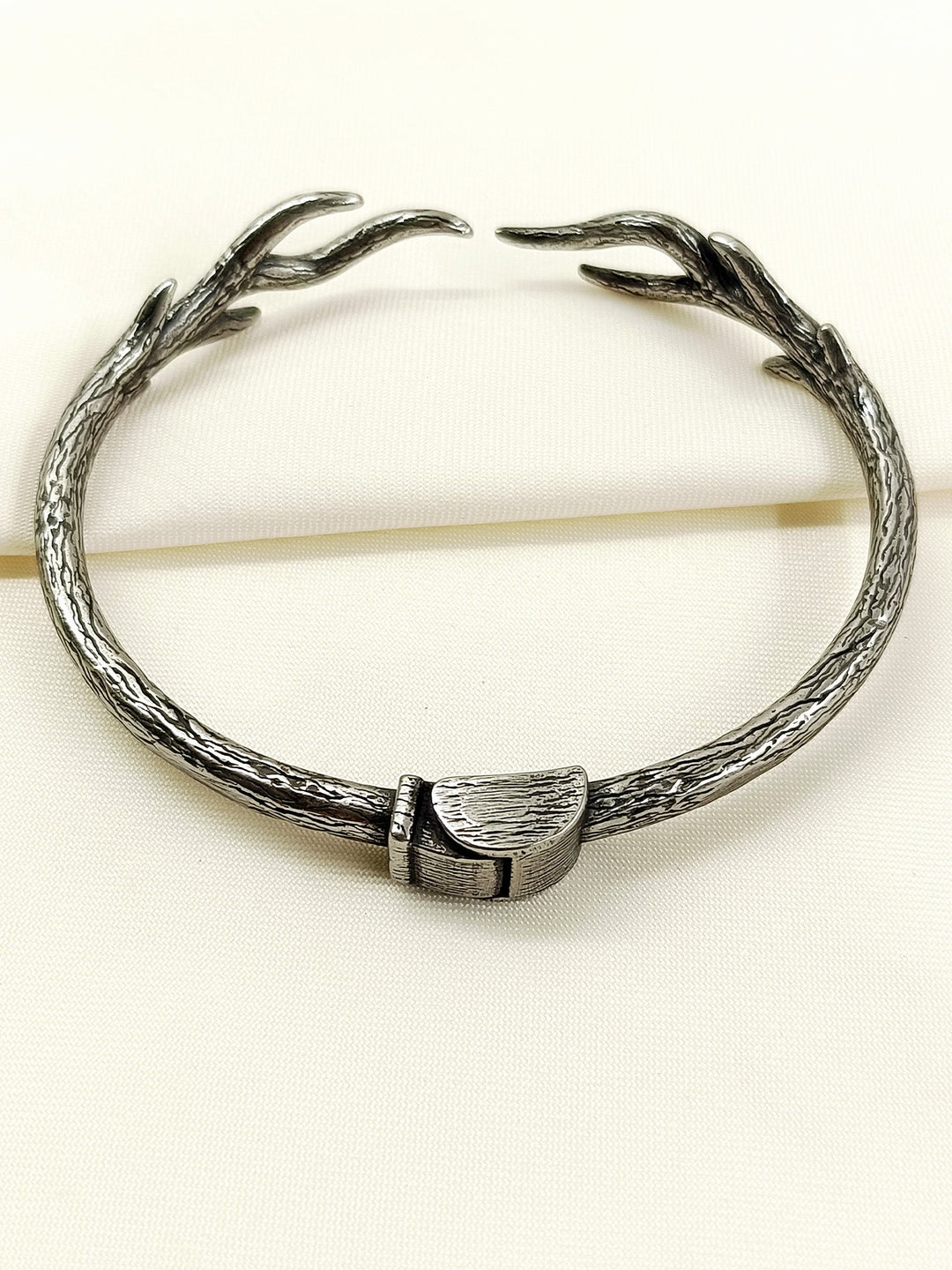 Yuvi Wild Antler Gun Metal Men's Bracelet