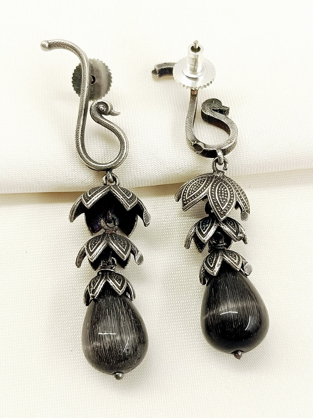 Komal Black Oxidized Jhumki - Earrings 6.5 cm