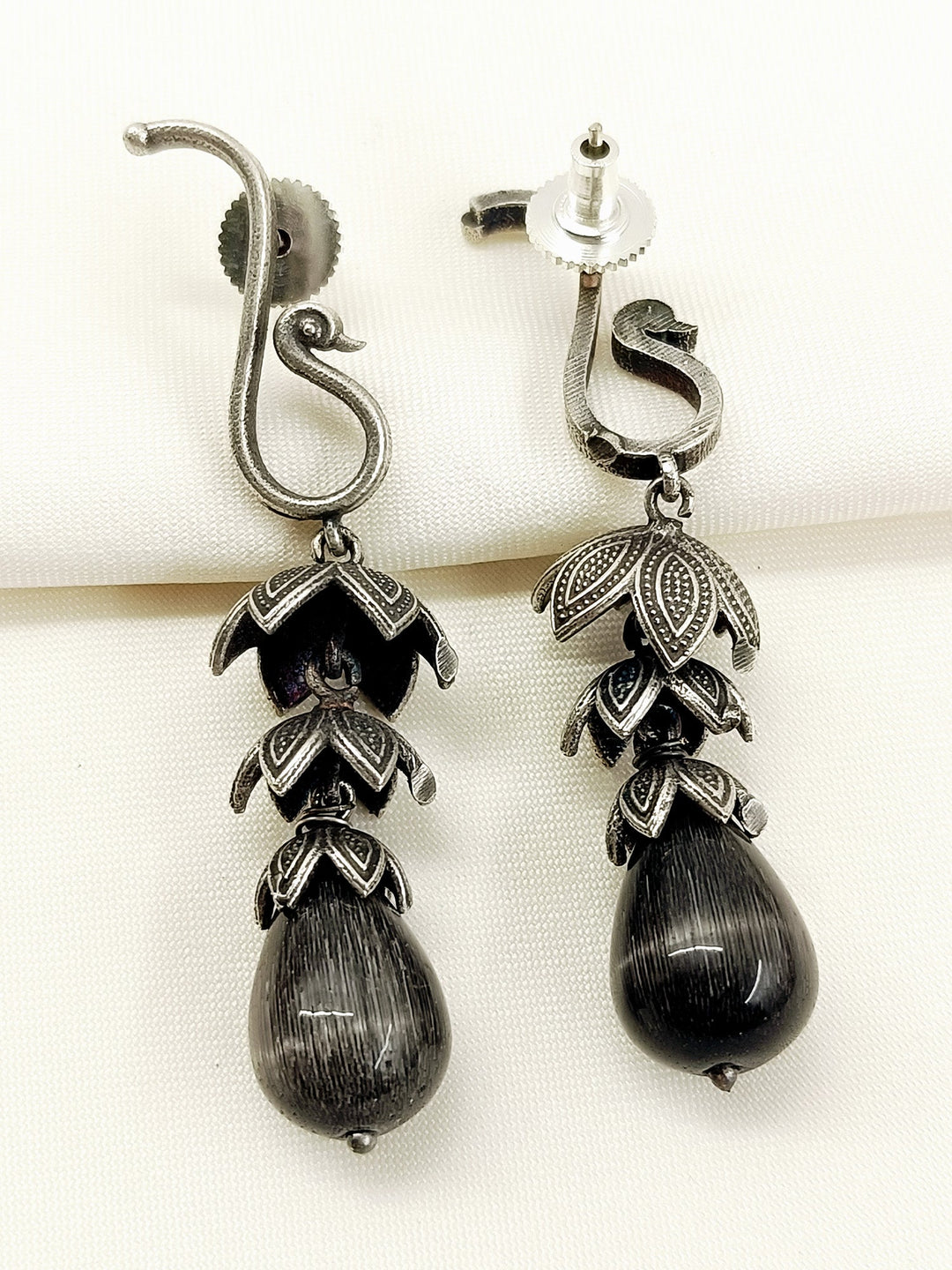 Komal Black Oxidized Jhumki - Earrings 6.5 cm
