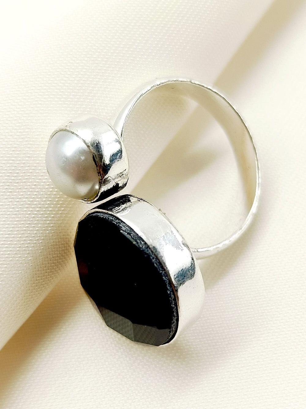 Komalira Black Oxidized Finger Ring