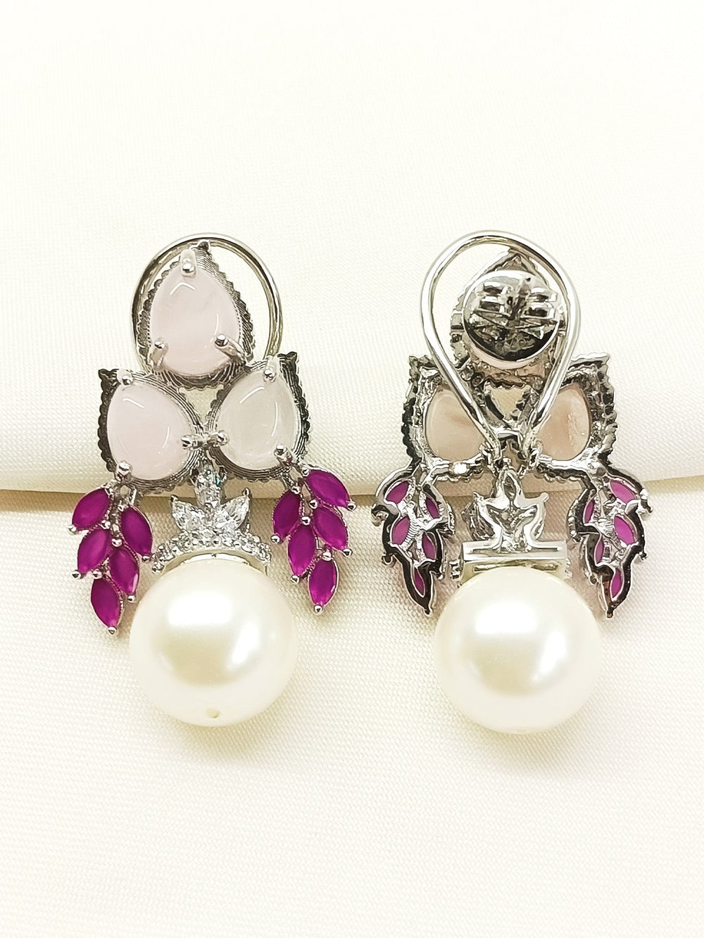 Gatrika Baby Pink 92.5 Silver Natural Stone Tops