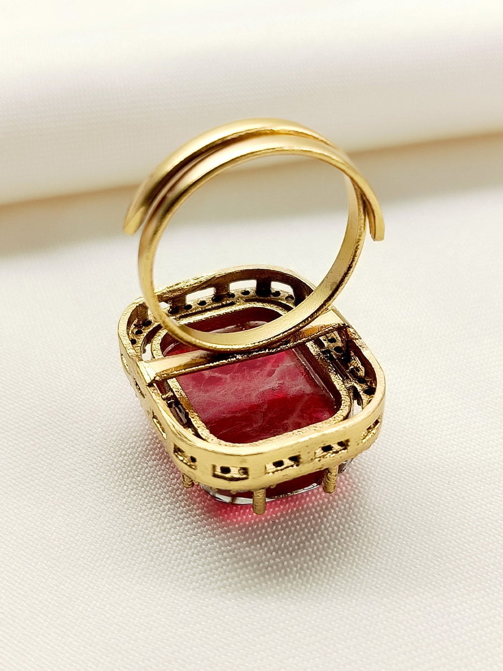 Inakshi Ruby American Diamond Finger Ring