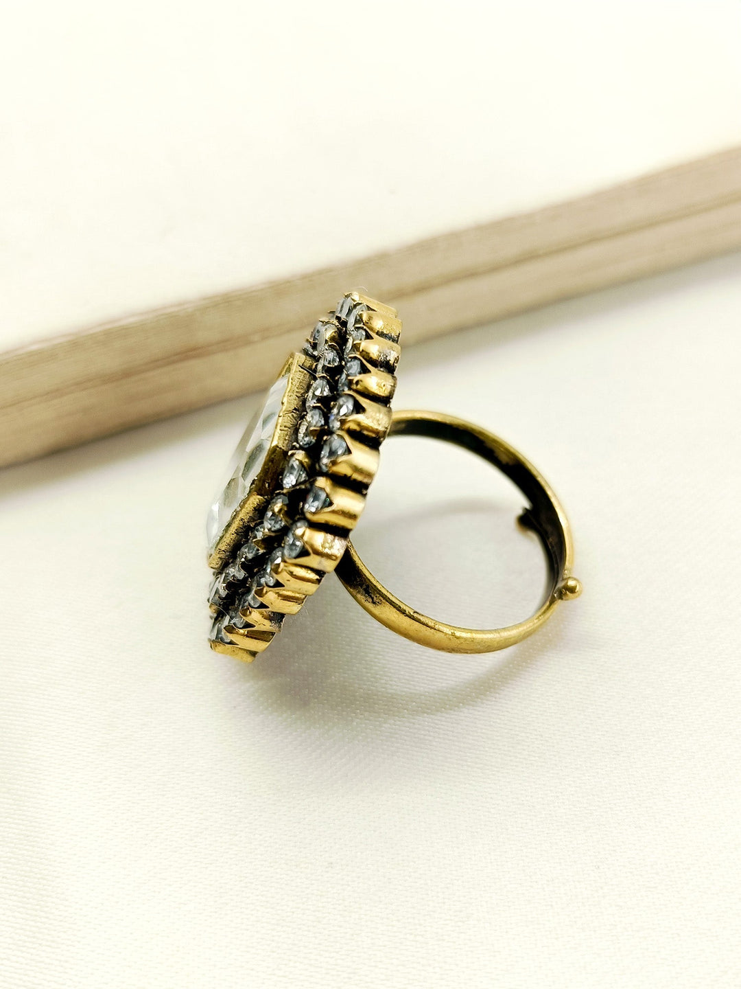 Azmat White Victorian  Finger Ring