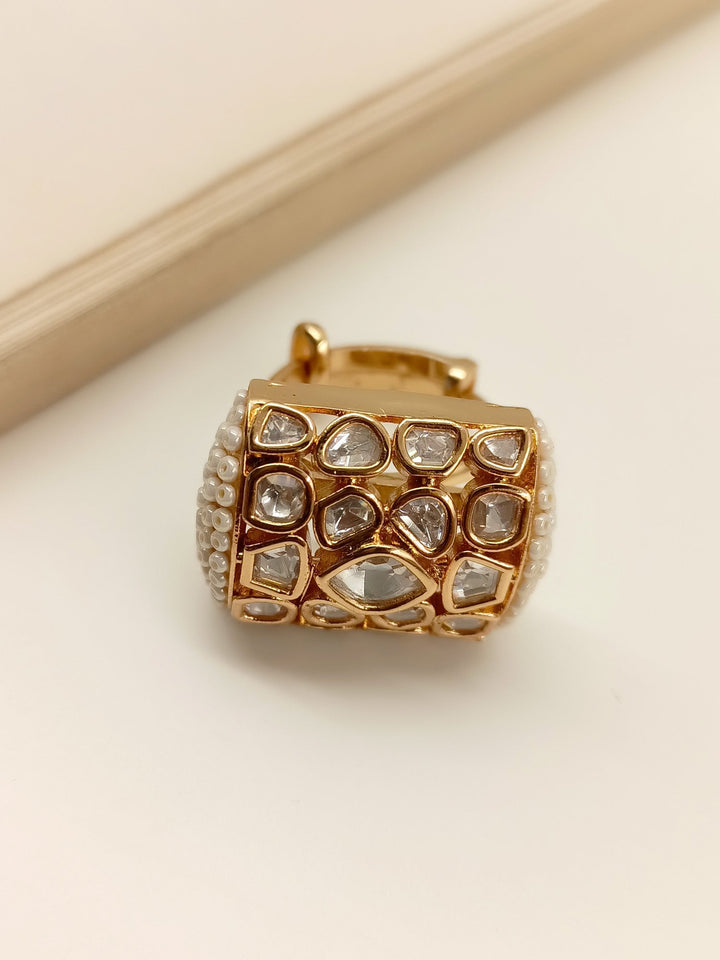 Harini White Kundan Finger Ring