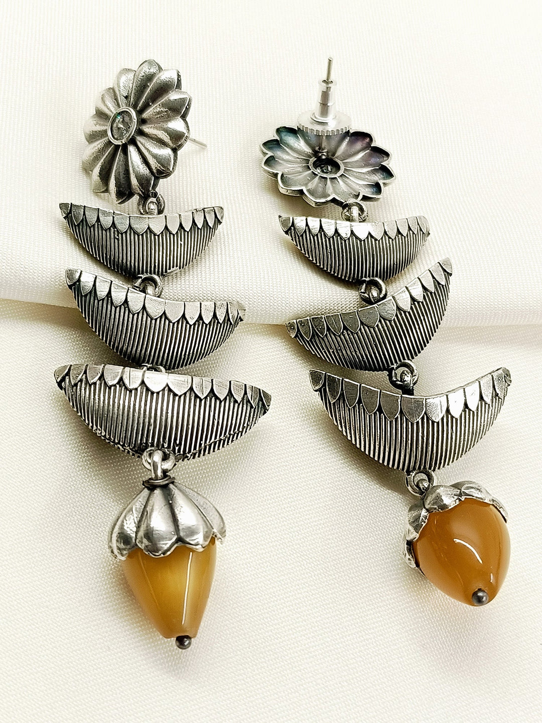 Mishka Yellow Oxidized Earrings