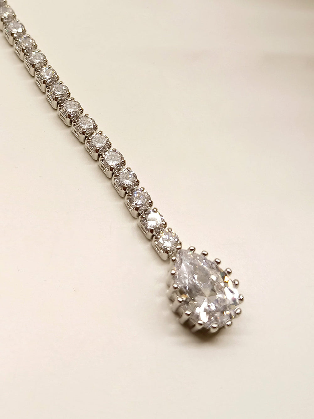 Razia White American Diamond Maangtikka