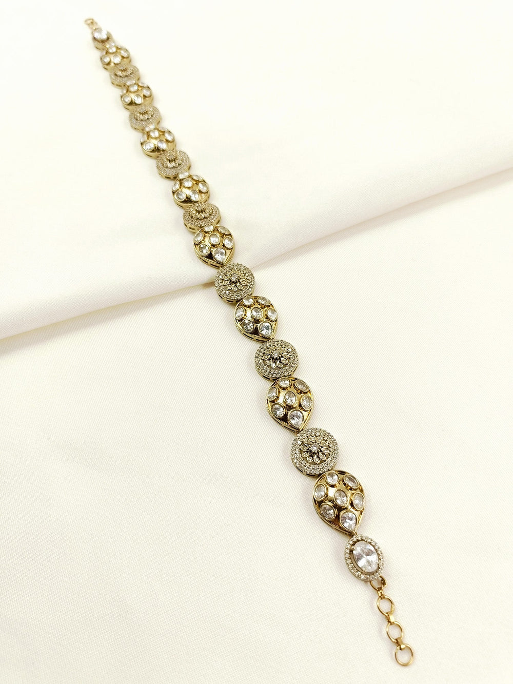 Sarla White Kundan Sheeshpatti - Bridal Headpiece