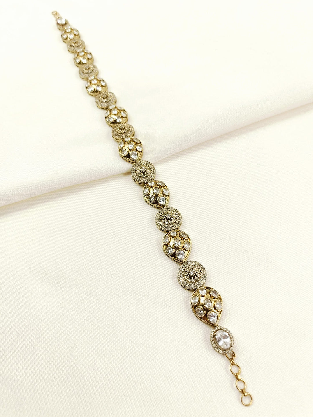 Sarla White Kundan Sheeshpatti - Bridal Headpiece