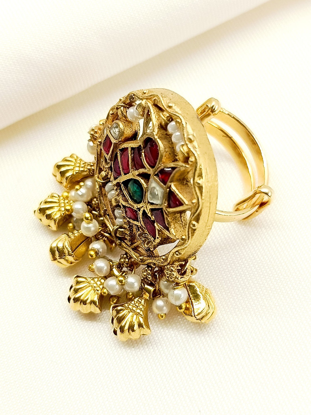 Kairan R & G Kundan Finger Ring