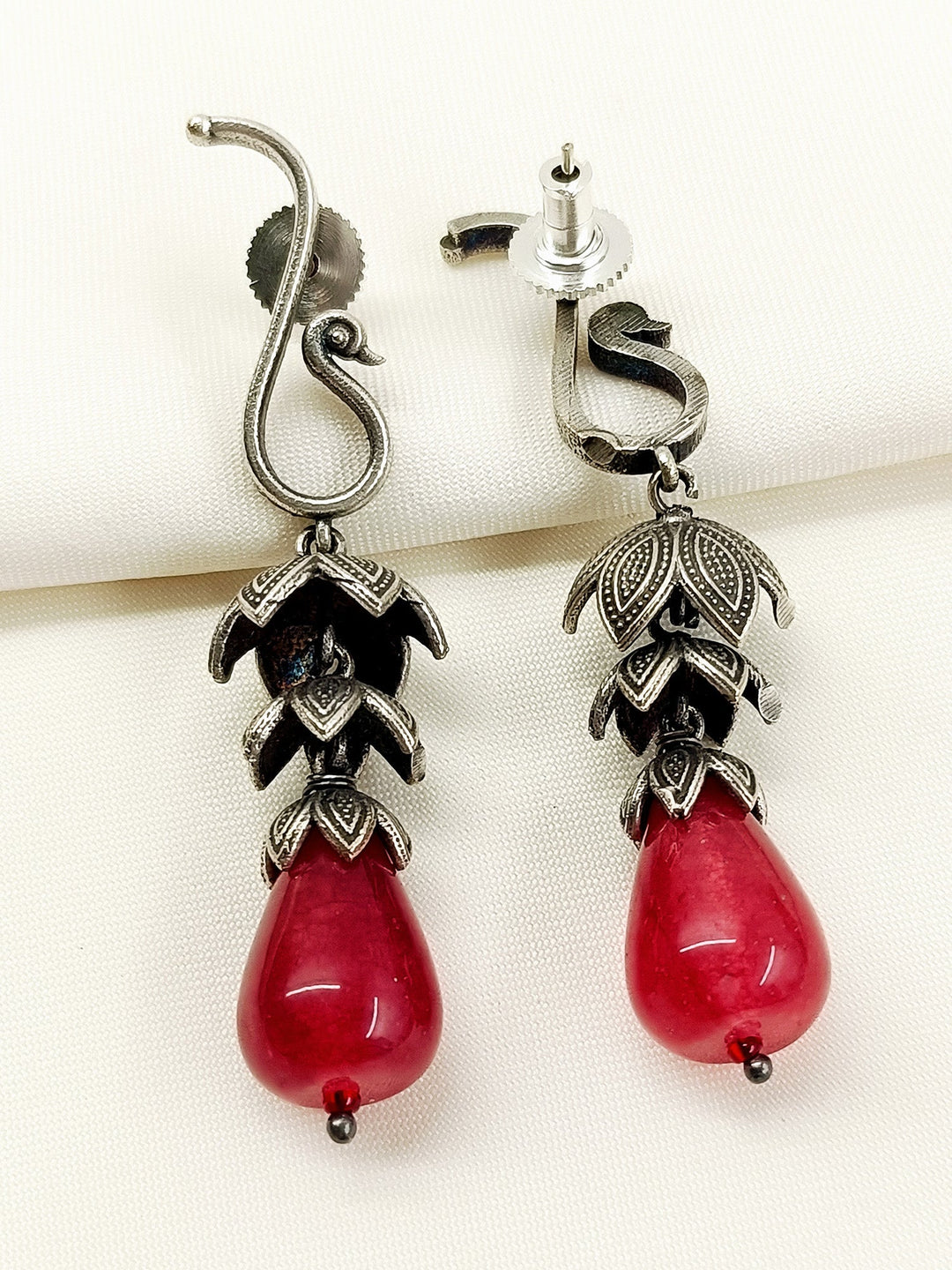 Ajmera Ruby Oxidized Jhumki - Earrings Dangler Chandbali
