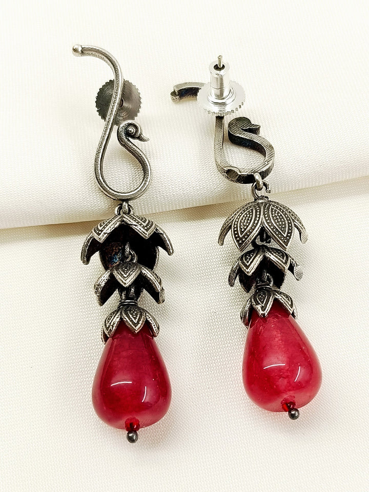 Ajmera Ruby Oxidized Jhumki - Earrings Dangler Chandbali