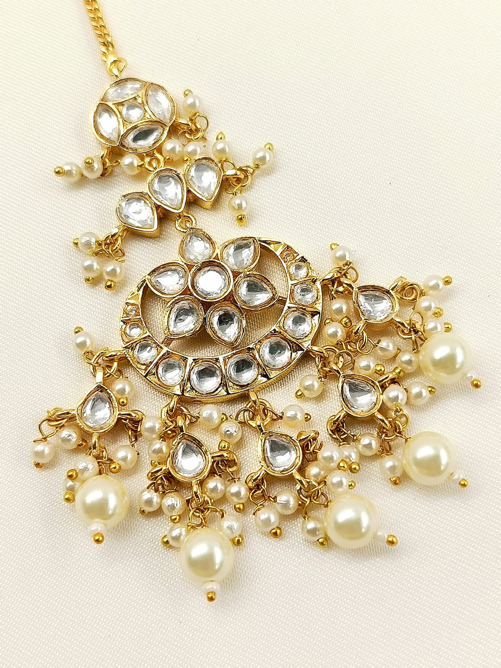 Aashta White Kundan Teeka
