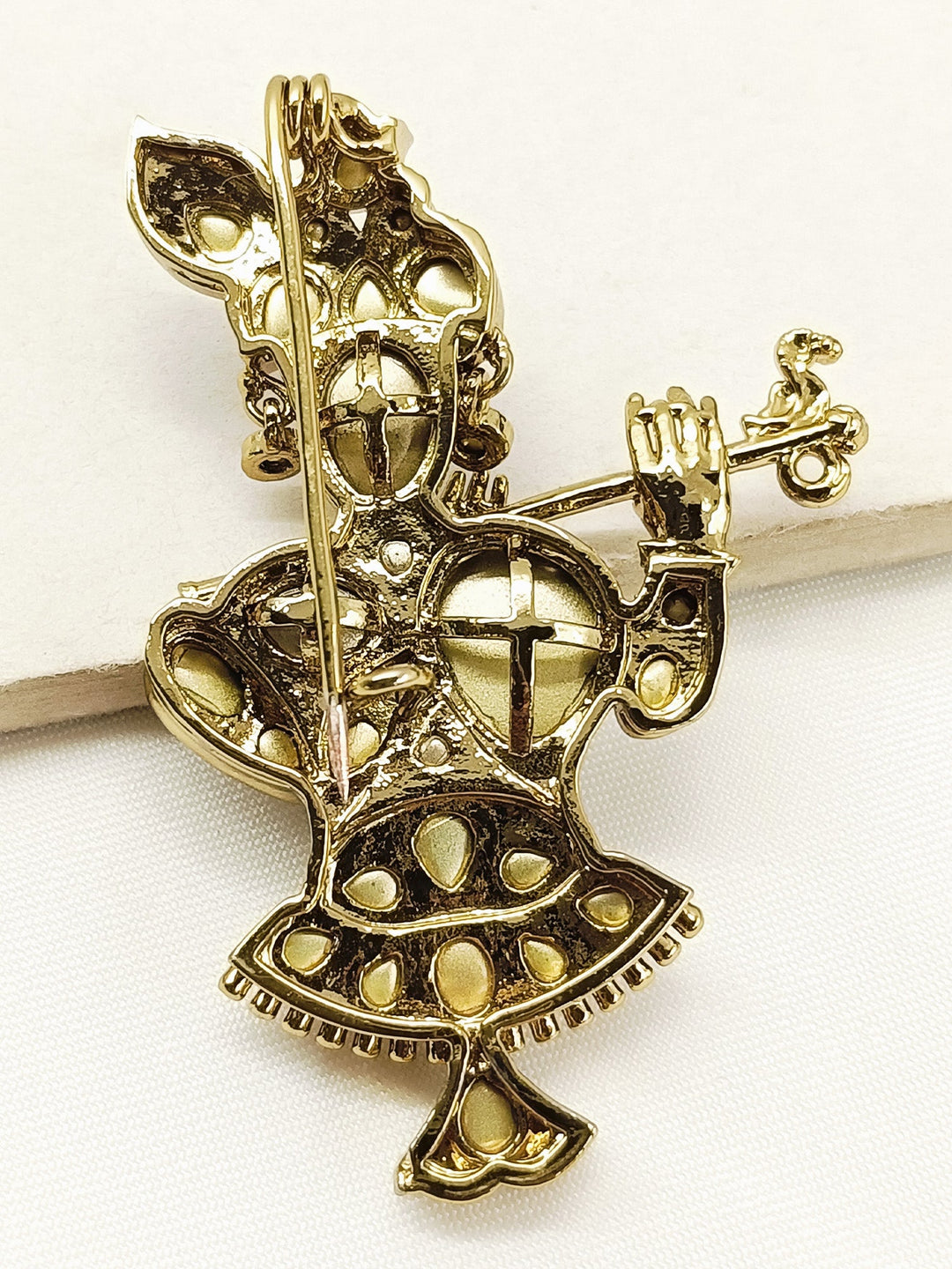 Dakshit White Krishna Ji Brooch